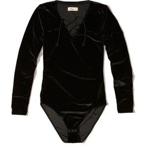 Hollister Black Velvet Bodysuit